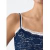 QINSEN Women’s Double Layer Lace Camisole Tank Scoop Neck Summer Y2k Going Out Trendy Cami Shirt(Estate Blue)