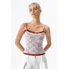 QINSEN Women’s Double Layer Lace Camisole Tank Scoop Neck Summer Y2k Going Out Trendy Cami Shirt(Pink)