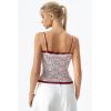 QINSEN Women’s Double Layer Lace Camisole Tank Scoop Neck Summer Y2k Going Out Trendy Cami Shirt(Pink)