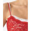 QINSEN Women’s Double Layer Lace Camisole Tank Scoop Neck Summer Y2k Going Out Trendy Cami Shirt(Red)