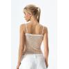 QINSEN Women’s Double Layer Lace Camisole Tank Scoop Neck Summer Y2k Going Out Trendy Cami Shirt(Taupe Gray)