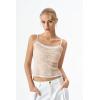 QINSEN Women’s Double Layer Lace Camisole Tank Scoop Neck Summer Y2k Going Out Trendy Cami Shirt(Taupe Gray)