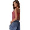 QINSEN Women’s Double Lined Basic Tank Top Adjustable Spaghetti Straps Sleeveless Camisole Shirts(Merlot)