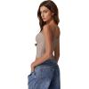 QINSEN Women’s Double Lined Basic Tank Top Adjustable Spaghetti Straps Sleeveless Camisole Shirts(Taupe Gray)