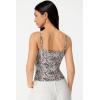 QINSEN Women’s Double Lined Basic Tank Top Adjustable Spaghetti Straps Sleeveless Camisole Shirts(Zebra)
