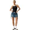 QINSEN Womens Double Lined Tank Tops Boat Neck Adjustable Spaghetti Straps Bodycon Camisole Shirts(Black)