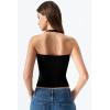 QINSEN Womens Halter Top Double Lined Tank Top Sleeveless Open Back Slim fit Going Out Tops(Black)