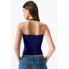 QINSEN Womens Halter Top Double Lined Tank Top Sleeveless Open Back Slim fit Going Out Tops(Estate Blue)