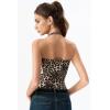 QINSEN Womens Halter Top Double Lined Tank Top Sleeveless Open Back Slim fit Going Out Tops(Leopard)