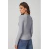 QINSEN Womens Long Sleeve Crewneck Cardigan Sweater Lightweight Button Down Knit Tops Outerwear(Light Grey)
