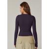 QINSEN Women’s Sexy Square Neck Shirt Long Sleeve Double Lined Tees Fitted Going Out Tops(Mulberry Purple)