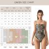 QINSEN Women‘s Spaghetti Strap Bodysuit Top Square Neck Sleeveless Double Lined Cami Shirts(Leopard Print)