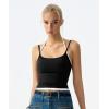 QINSEN Women’s Spaghetti Strap Tank Top Slim Fitting Layered Halter Neck Sleeveless Cami Shirt(Black)
