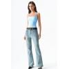 QINSEN Women’s Spaghetti Strap Tank Top Slim Fitting Layered Halter Neck Sleeveless Cami Shirt(Light Blue)