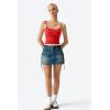 QINSEN Women’s Spaghetti Strap Tank Top Slim Fitting Layered Halter Neck Sleeveless Cami Shirt(Red)