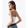 QINSEN Women’s Spaghetti Strap Tank Top Slim Fitting Layered Halter Neck Sleeveless Cami Shirt(White)