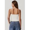 QINSEN Women’s V Neck Tank Tops Double Lined Adjustable Strap Camisole Shirt(White)