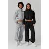 QINSEN Womens 2 Piece Oufits Full Zip Jacket Long Sleeve Sweatsuits Fleece Lounge Tracksuit with Joggers(Black)