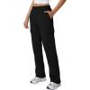 QINSEN Womens Medium Waist Baggy Elastic Waist Sweatpants Casual Fleece Long Pants with Pockets(Black)