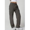QINSEN Womens Medium Waist Baggy Elastic Waist Sweatpants Casual Fleece Long Pants with Pockets(Charcoal Grey)