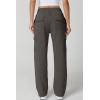 QINSEN Womens Medium Waist Baggy Elastic Waist Sweatpants Casual Fleece Long Pants with Pockets(Charcoal Grey)