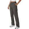QINSEN Womens Medium Waist Baggy Elastic Waist Sweatpants Casual Fleece Long Pants with Pockets(Charcoal Grey)