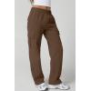 QINSEN Womens Medium Waist Baggy Elastic Waist Sweatpants Casual Fleece Long Pants with Pockets(Chestnut)