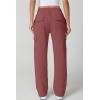 QINSEN Womens Medium Waist Baggy Elastic Waist Sweatpants Casual Fleece Long Pants with Pockets(Dusty Rose)