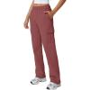 QINSEN Womens Medium Waist Baggy Elastic Waist Sweatpants Casual Fleece Long Pants with Pockets(Dusty Rose)