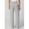 QINSEN Womens Medium Waist Baggy Elastic Waist Sweatpants Casual Fleece Long Pants with Pockets(Grey)
