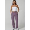 QINSEN Womens Medium Waist Baggy Elastic Waist Sweatpants Casual Fleece Long Pants with Pockets(Lavender)