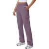 QINSEN Womens Medium Waist Baggy Elastic Waist Sweatpants Casual Fleece Long Pants with Pockets(Lavender)