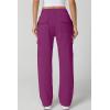 QINSEN Womens Medium Waist Baggy Elastic Waist Sweatpants Casual Fleece Long Pants with Pockets(Magenta)