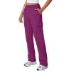 QINSEN Womens Medium Waist Baggy Elastic Waist Sweatpants Casual Fleece Long Pants with Pockets(Magenta)