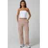 QINSEN Womens Medium Waist Baggy Elastic Waist Sweatpants Casual Fleece Long Pants with Pockets(Mushroom)