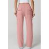 QINSEN Womens Medium Waist Baggy Elastic Waist Sweatpants Casual Fleece Long Pants with Pockets(Peachskin)
