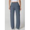 QINSEN Womens Medium Waist Baggy Elastic Waist Sweatpants Casual Fleece Long Pants with Pockets(Slate Blue)