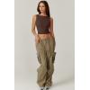 QINSEN Women’s Sexy Open Back Sleeveless Crop Tank High Neck Slim Fit Cropped Tee Shirt Y2k Tops(Coffee Bean)