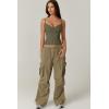 QINSEN Womens Spaghetti Strap Sweetheart Neck Sleeveless Top Slim Fit Going Out Camisole Basic Top(Army Green)