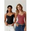 QINSEN Womens Spaghetti Strap Sweetheart Neck Sleeveless Top Slim Fit Going Out Camisole Basic Top(Black)