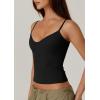 QINSEN Womens Spaghetti Strap Sweetheart Neck Sleeveless Top Slim Fit Going Out Camisole Basic Top(Black)