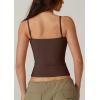 QINSEN Womens Spaghetti Strap Sweetheart Neck Sleeveless Top Slim Fit Going Out Camisole Basic Top(Chestnut)