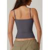 QINSEN Womens Spaghetti Strap Sweetheart Neck Sleeveless Top Slim Fit Going Out Camisole Basic Top(Dark Grey)
