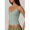 QINSEN Womens Spaghetti Strap Sweetheart Neck Sleeveless Top Slim Fit Going Out Camisole Basic Top(Green)
