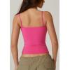QINSEN Womens Spaghetti Strap Sweetheart Neck Sleeveless Top Slim Fit Going Out Camisole Basic Top(Hot Pink)