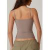 QINSEN Womens Spaghetti Strap Sweetheart Neck Sleeveless Top Slim Fit Going Out Camisole Basic Top(Mushroom)