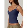 QINSEN Womens Spaghetti Strap Sweetheart Neck Sleeveless Top Slim Fit Going Out Camisole Basic Top(Navy)