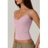 QINSEN Womens Spaghetti Strap Sweetheart Neck Sleeveless Top Slim Fit Going Out Camisole Basic Top(Peach)