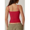 QINSEN Womens Spaghetti Strap Sweetheart Neck Sleeveless Top Slim Fit Going Out Camisole Basic Top(Red)