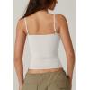 QINSEN Womens Spaghetti Strap Sweetheart Neck Sleeveless Top Slim Fit Going Out Camisole Basic Top(White)